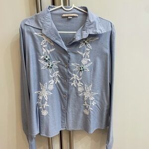 Just Cavalli Button Down W/ Embroidery And Stones